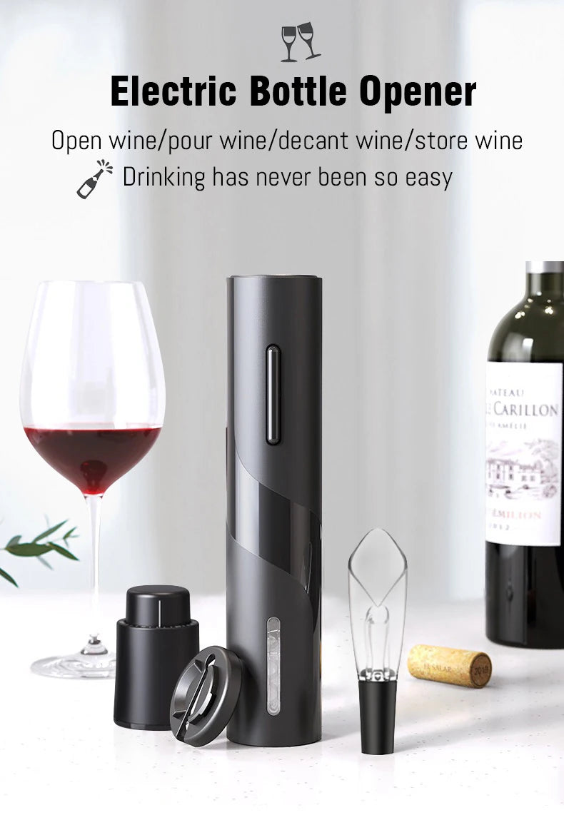 Electric Wine Bottle Opener (Black)