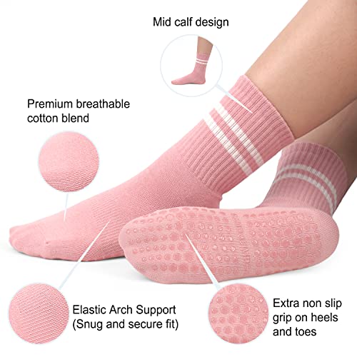 Pilates Socks with Non-Slip Grip Socks for Pure Barre, Ballet, Dance, or Workout