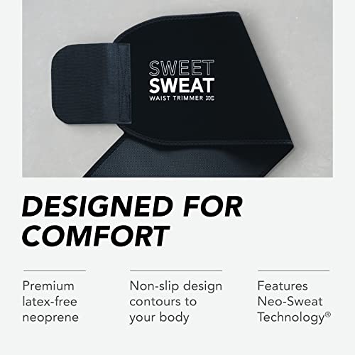 Sweet Sweat Waist Trimmer - Sweat Band Increases Stomach Temp to Cut Water Weight - Gym Waist Trainer Belt for Women & Men