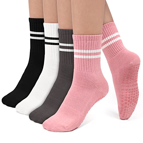 Pilates Socks with Non-Slip Grip Socks for Pure Barre, Ballet, Dance, or Workout