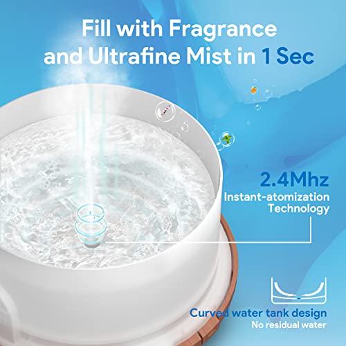 ASAKUKI 500ml Premium, Essential Oil Diffuser with Remote Control, 5 in 1 Ultrasonic Aromatherapy Fragrant Oil Humidifier Vaporizer, Timer and Auto-Off Safety Switch